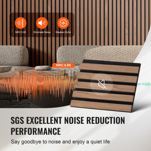 Wood Slat Acoustic Panels 79 x 94.5 inch MDF Accent Wooden Wall Panels