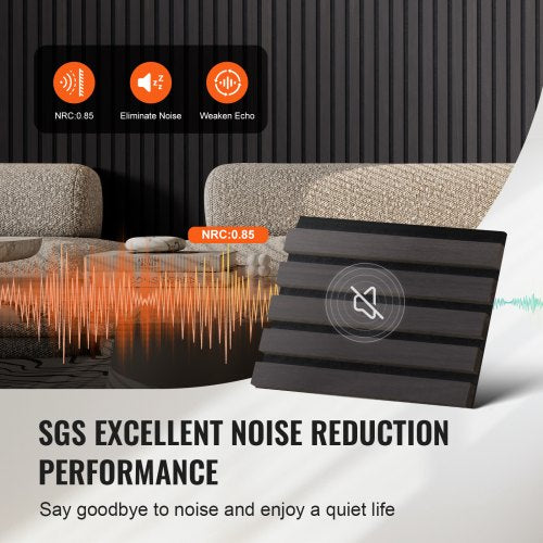 Wood Slat Acoustic Panels 79 x 94.5 inch MDF Accent Wooden Wall Panels