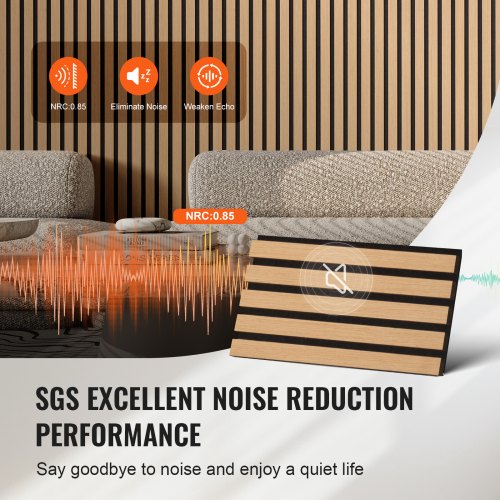 Wood Slat Acoustic Panels 79 x 94.5 inch MDF Accent Wooden Wall Panels