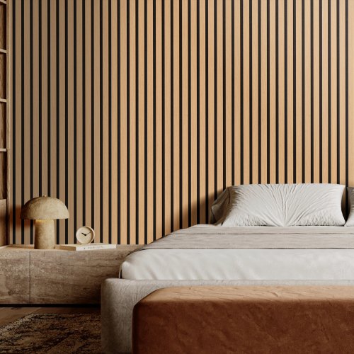 Wood Slat Acoustic Panels 236 x 47.2 inch MDF Accent Wooden Wall Panels