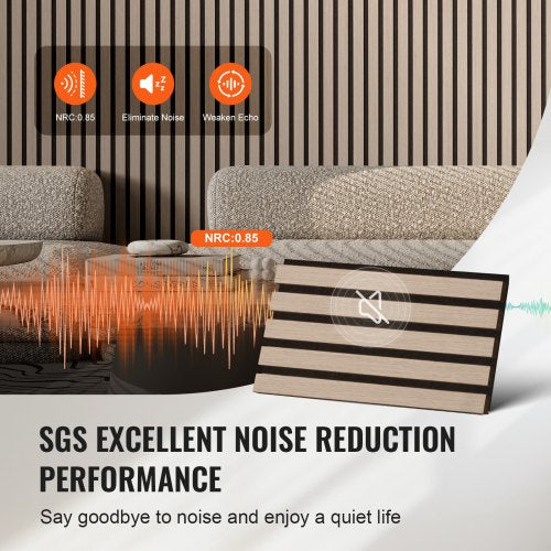 Wood Slat Acoustic Panels 79 x 94.5 inch MDF Accent Wooden Wall Panels