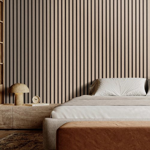 Wood Slat Acoustic Panels 79 x 94.5 inch MDF Accent Wooden Wall Panels