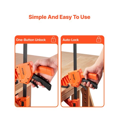 Bar Clamps for Woodworking 2Pack 12 inch OneHanded ClampSpreader