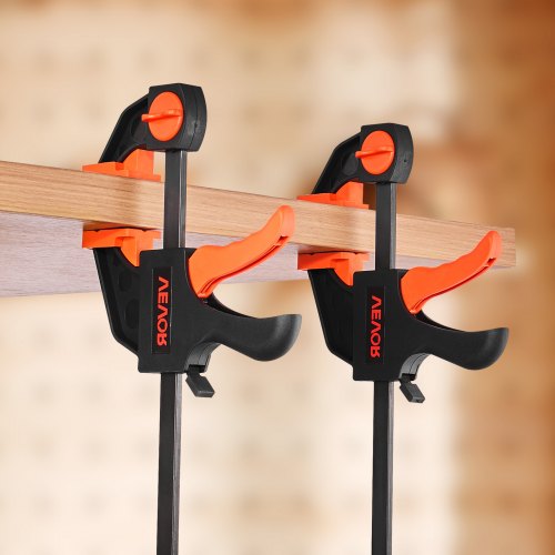 Bar Clamps for Woodworking 2Pack 12 inch and 2Pack 6 inch OneHanded