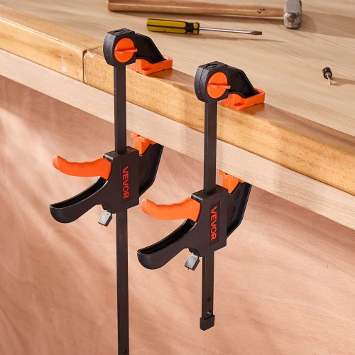 Bar Clamps for Woodworking 2Pack 12 inch and 2Pack 6 inch OneHanded