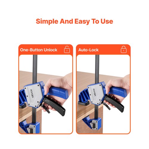 Bar Clamps for Woodworking 2Pack 24 inch OneHanded ClampSpreader