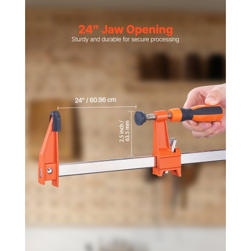 Bar Clamps for Woodworking 2Pack 24 inch Opening Lockable FClamp with 600 lbs