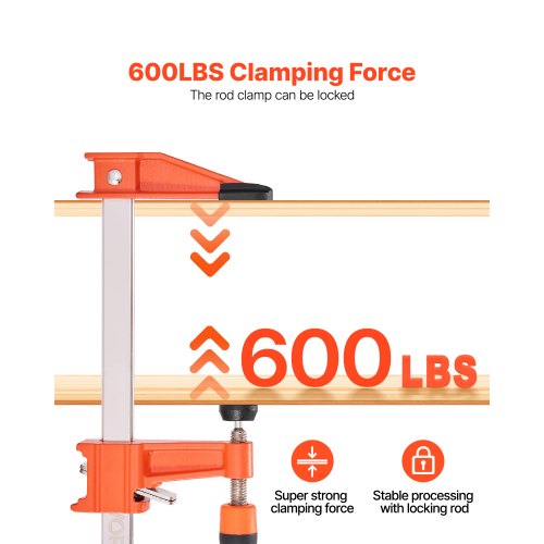 Bar Clamps for Woodworking 2Pack 24 inch Opening Lockable FClamp with 600 lbs