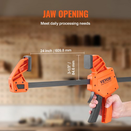 Bar Clamps for Woodworking 2Pack 24 OneHanded ClampSpreader