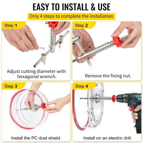 Adjustable Hole Saw Cutter Kit 158 to 1113 16 40300 mm Recessed