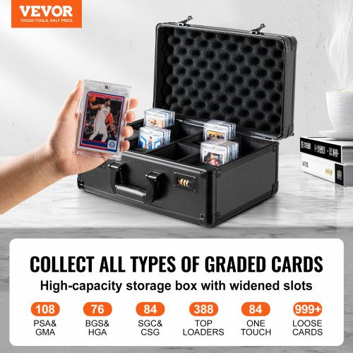 108 PSA Graded Card Storage Box 4 Slots Sports Card Holder Case Coded Lock –