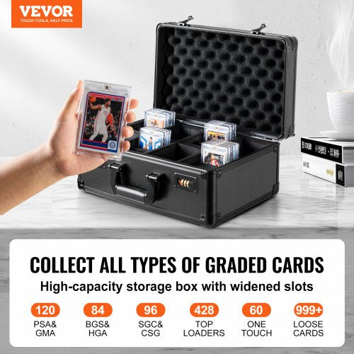 Graded Card Storage Box 4 Slots Graded Sports Cards Holder Carrying Case