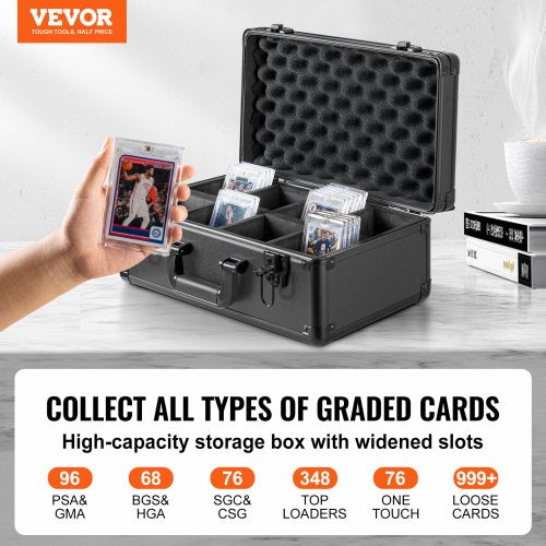 Graded Card Storage Box 4 Slots Graded Sports Cards Holder Carrying Case