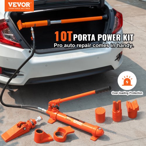 10 Ton Porta Power Kit Hydraulic Ram with Pump Car Jack with 46 ft1.4 m