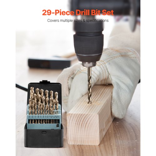 Cobalt Drill Bit Set 29 Pcs M35 High Speed Steel Cobalt Drill Bits with Storage