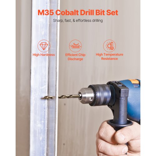 Cobalt Drill Bit Set 29 Pcs M35 High Speed Steel Cobalt Drill Bits with Storage