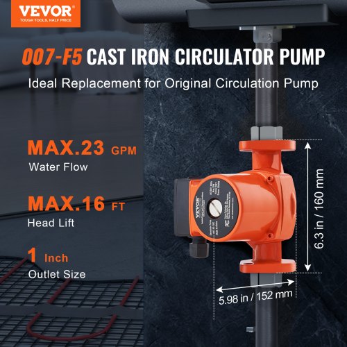 007F57IFC Hot Water Recirculating Pump 110V 70W 23 GPM Hot Water