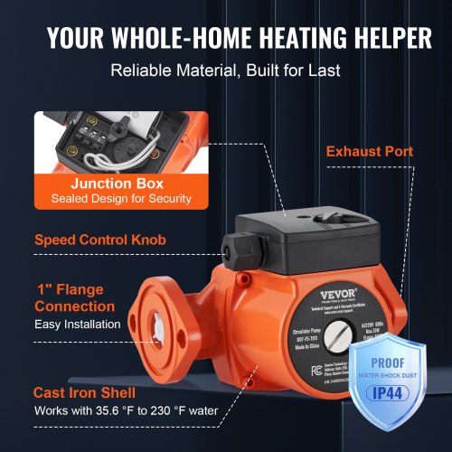 007F57IFC Hot Water Recirculating Pump 110V 70W 23 GPM Hot Water