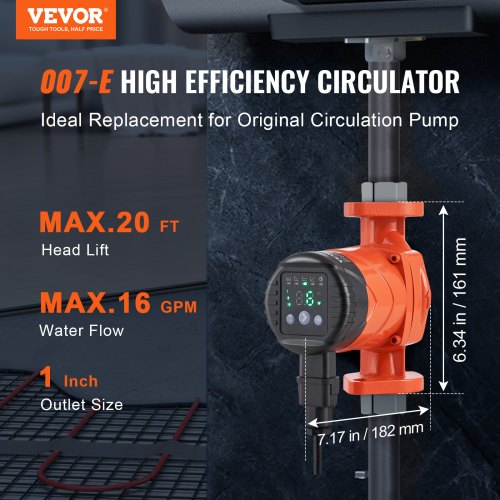 007E2F2 Hot Water Recirculating Pump 110V 42W 16 GPM High Efficiency