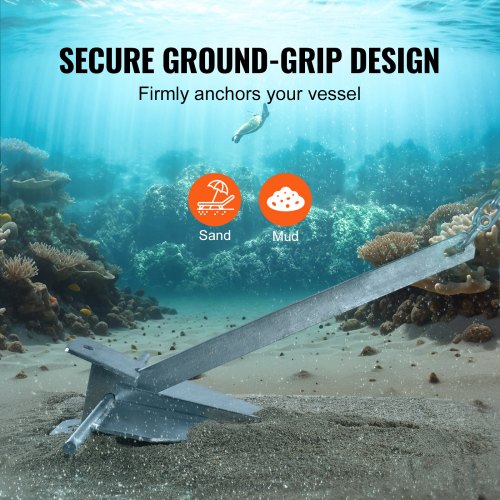 Fluke Style Anchor Kit 13 LBS HotDipped Galvanized Steel Fluke Anchor with 79