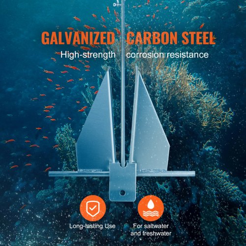 Fluke Style Anchor Kit 13 LBS HotDipped Galvanized Steel Fluke Anchor with 79