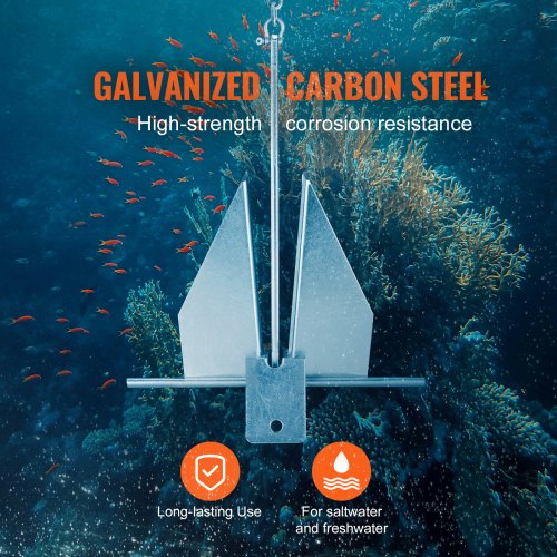 Fluke Style Anchor Kit 8.5 LBS HotDipped Galvanized Steel Fluke Anchor