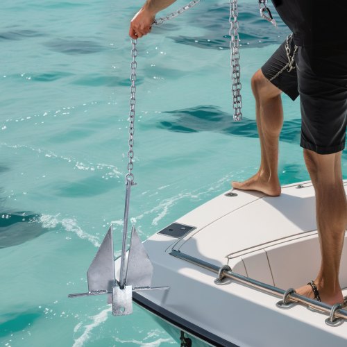 Fluke Style Anchor Kit 8.5 LBS HotDipped Galvanized Steel Fluke Anchor