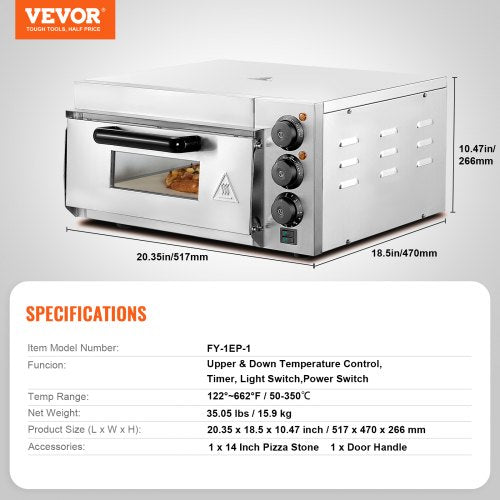 Commercial Countertop Pizza Oven Electric Pizza Oven for 14 Pizza Indoor –