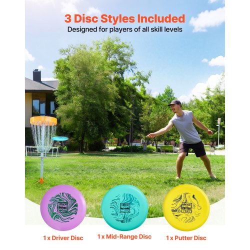 Disc Golf Set 3 Pack Starter Beginners Flying Discs For Fullbody Strength