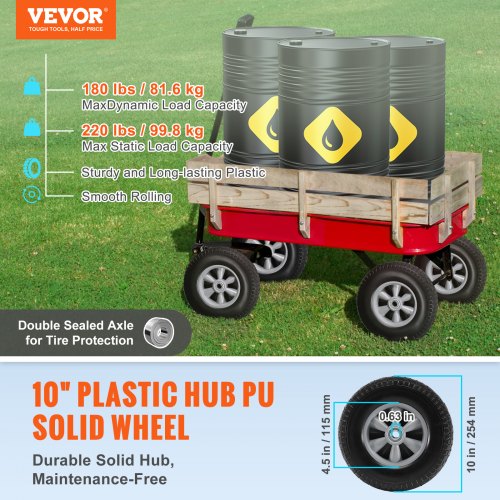 Solid PU RunFlat Tire Wheel 10 2Pack 180 lbs Dynamic Load 220 lbs
