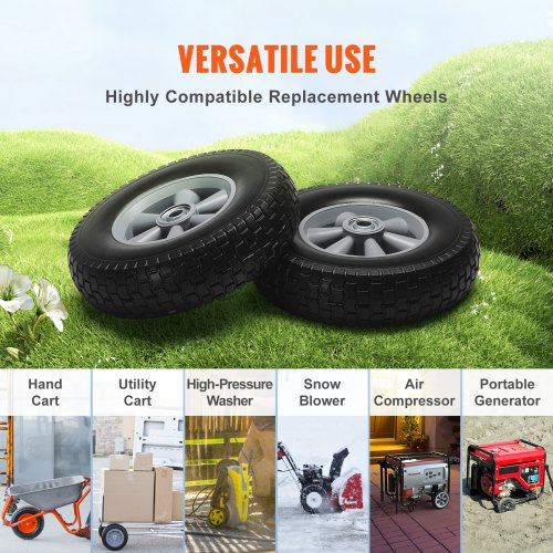 Solid PU RunFlat Tire Wheel 10 2Pack 180 lbs Dynamic Load 220 lbs