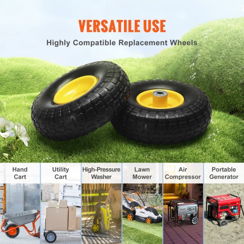 Solid PU RunFlat Tire Wheel 10 2Pack 400 lbs Dynamic Load 450 lbs