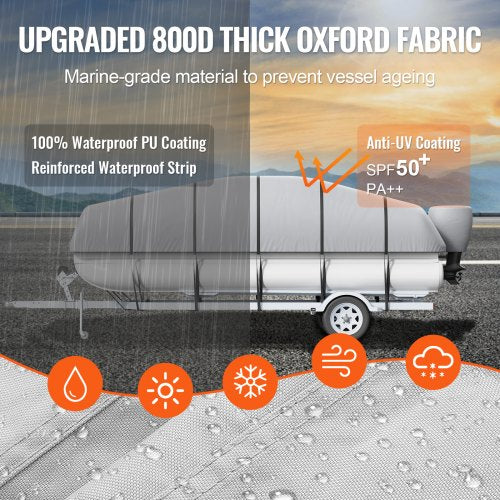 Pontoon Boat Cover 1920 Waterproof Trailerable Pontoon Cover 800D