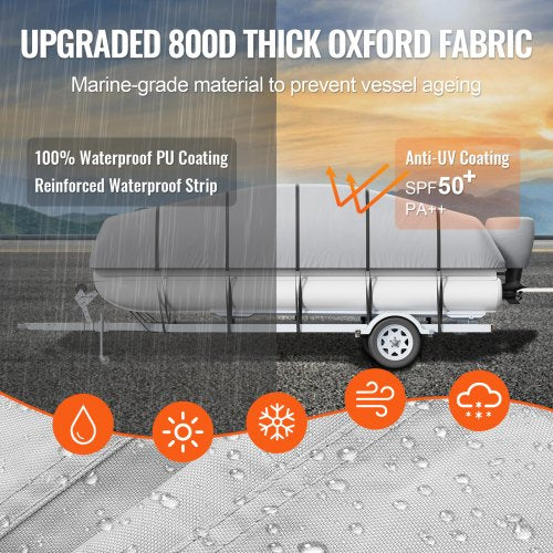 Pontoon Boat Cover 2324 Waterproof Trailerable Pontoon Cover 800D