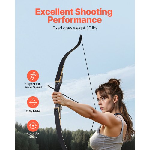 Recurve Bow And Arrows Kit 60 Inch Wooden Takedown Bows Right Handed Ergonomic