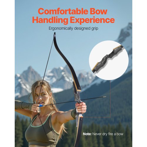Recurve Bow and Arrows Kit 60 inch Wooden Takedown Bows Right Handed