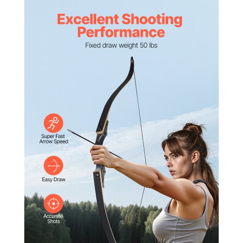 Recurve Bow and Arrows Kit 60 inch Wooden Takedown Bows Right Handed