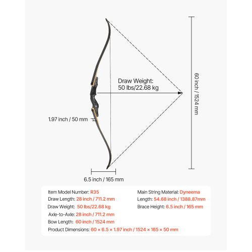 Recurve Bow and Arrows Kit 60 inch Wooden Takedown Bows Right Handed