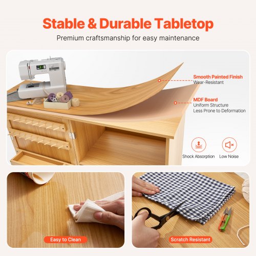 Folding Sewing Table Multipurpose Sewing Machine Table with Compact Design