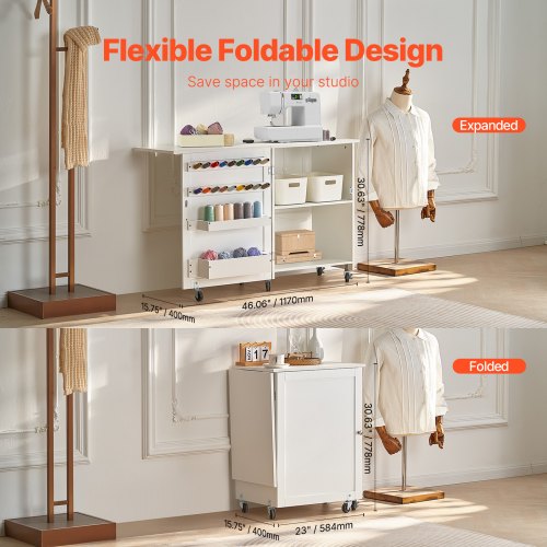 Folding Sewing Table Multipurpose Sewing Machine Table with Compact Design