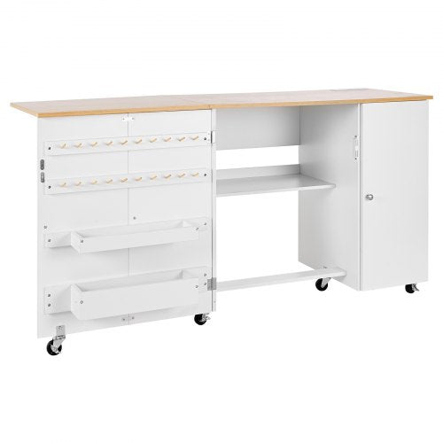 Folding Sewing Table Multipurpose Machine With Cabinet Charging Station