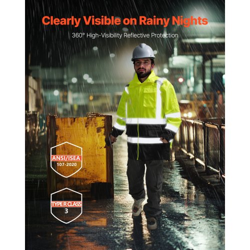 High Visibility Reflective Safety Jacket Waterproof Safety Hoodie Work
