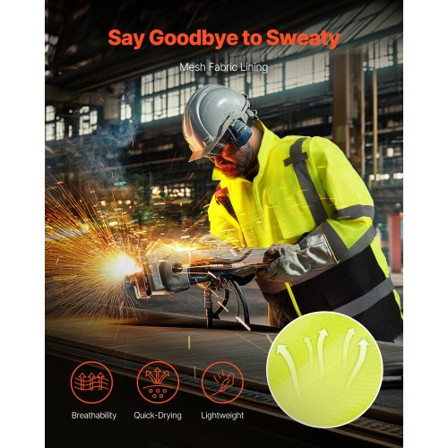 High Visibility Reflective Safety Jacket Waterproof Safety Hoodie Work