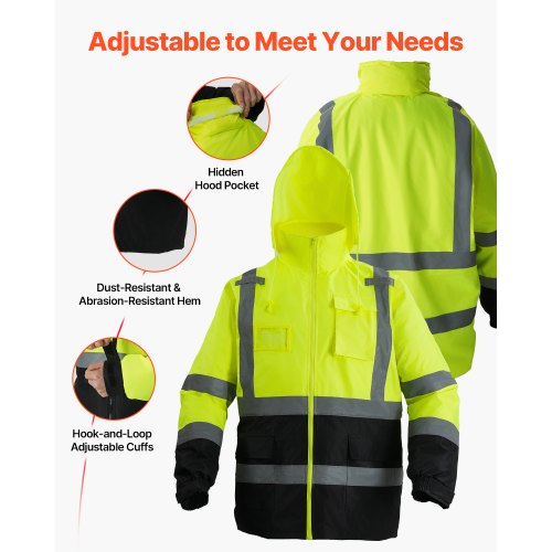 High Visibility Reflective Safety Jacket Waterproof Safety Hoodie Work