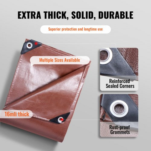 Tarp 20x40 ft 16 Mil Extra Thick Waterproof Poly Plastic Tarps Cover