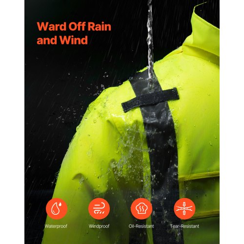 High Visibility Reflective Safety Jacket Waterproof Winter Hoodie Work