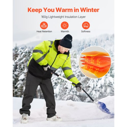 High Visibility Reflective Safety Jacket Waterproof Winter Hoodie Work