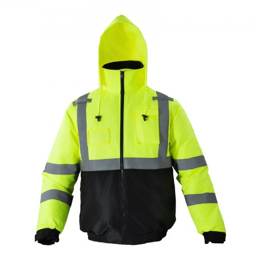 High Visibility Reflective Safety Jacket Waterproof Winter Hoodie Work