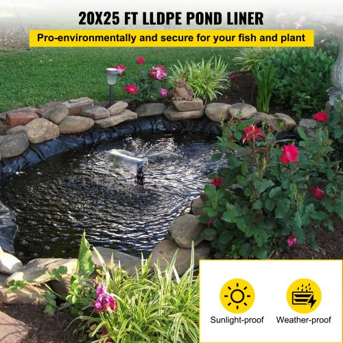 LLDPE Pond Liner 20x25 ft Pond Liner 20 Mil Fish Pond Liners for Waterfall