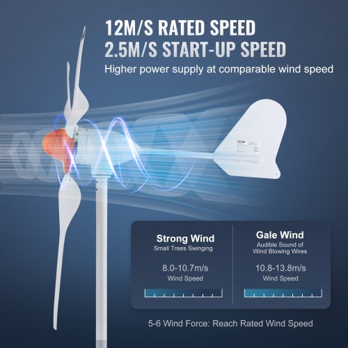 800W Wind Turbine Generator 12V Wind Turbine Kit 3Blade Wind Power